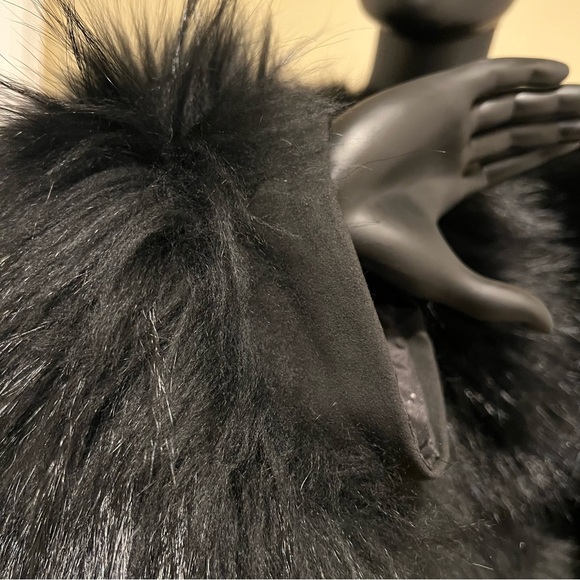 Genuine Raccoon Fur Coat Long Sleeve lined Trench Jacket Parka Puffer bomber fur - Picture 15 of 17